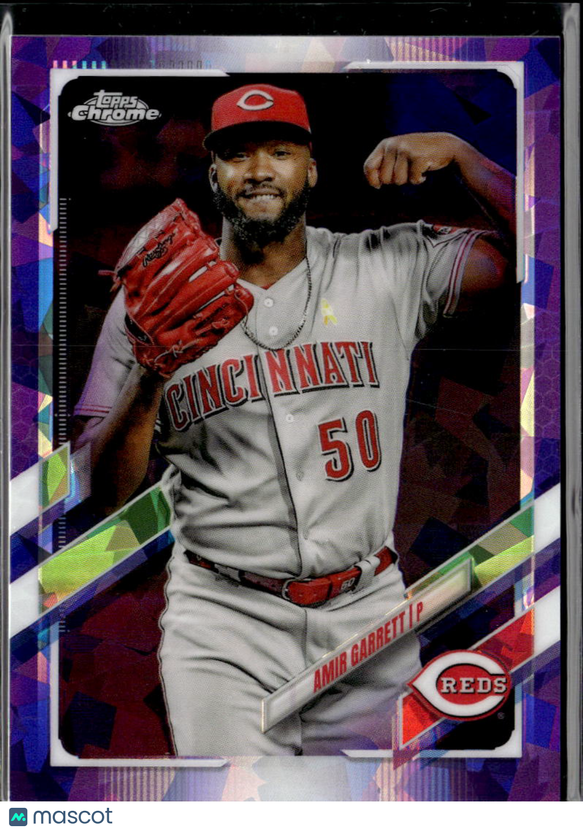 Amir Garrett 2021 Topps Chrome Sapphire Purple Refractor 5/10 Cincinnati Reds