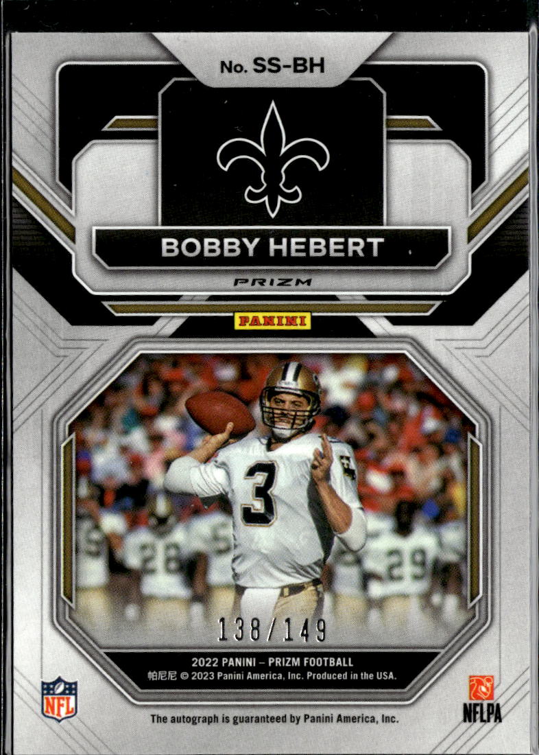 Bobby Hebert 2022 Prizm Auto Autograph Silver Prizm 138/149 New Orleans Saints