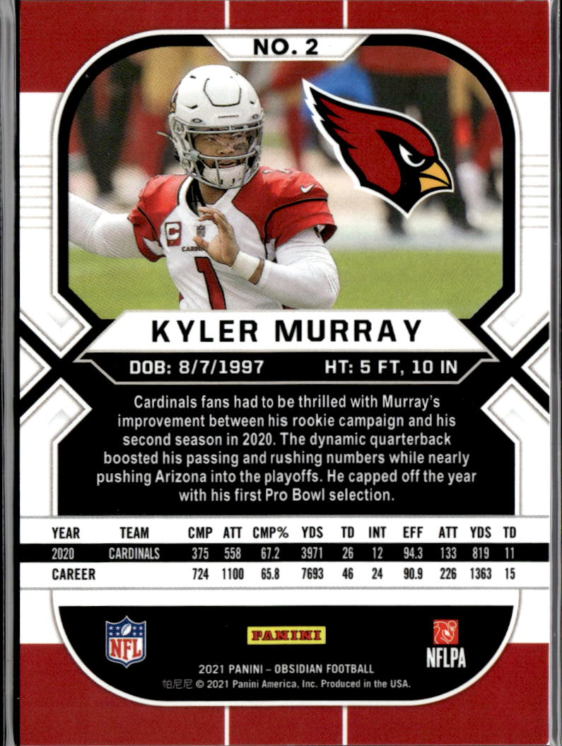 Kyler Murray 2021 Obsidian White Contra SSP Arizona Cardinals
