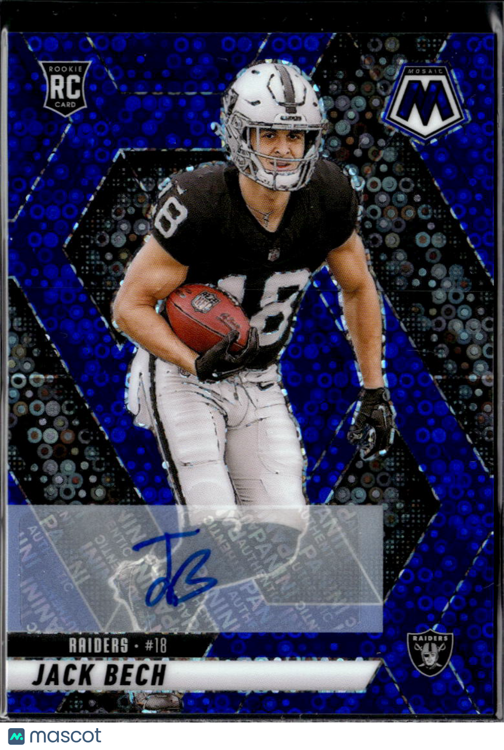 Jack Bech 2025 Mosaic Auto Autograph Blue Disco Rookie RC Las Vegas Raiders