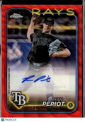 Ryan Pepiot 2024 Topps Chrome Auto Red Wave Refractor Tampa Bay Rays