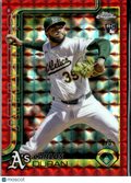 Carlos Duran 2025 Topps Chrome RED Refractor Rookie RC 2/5 Oakland Athletics