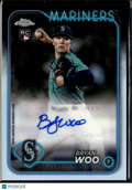 Bryan Woo 2024 Topps Chrome Auto Autograph RC 15/499 Seattle Mariners