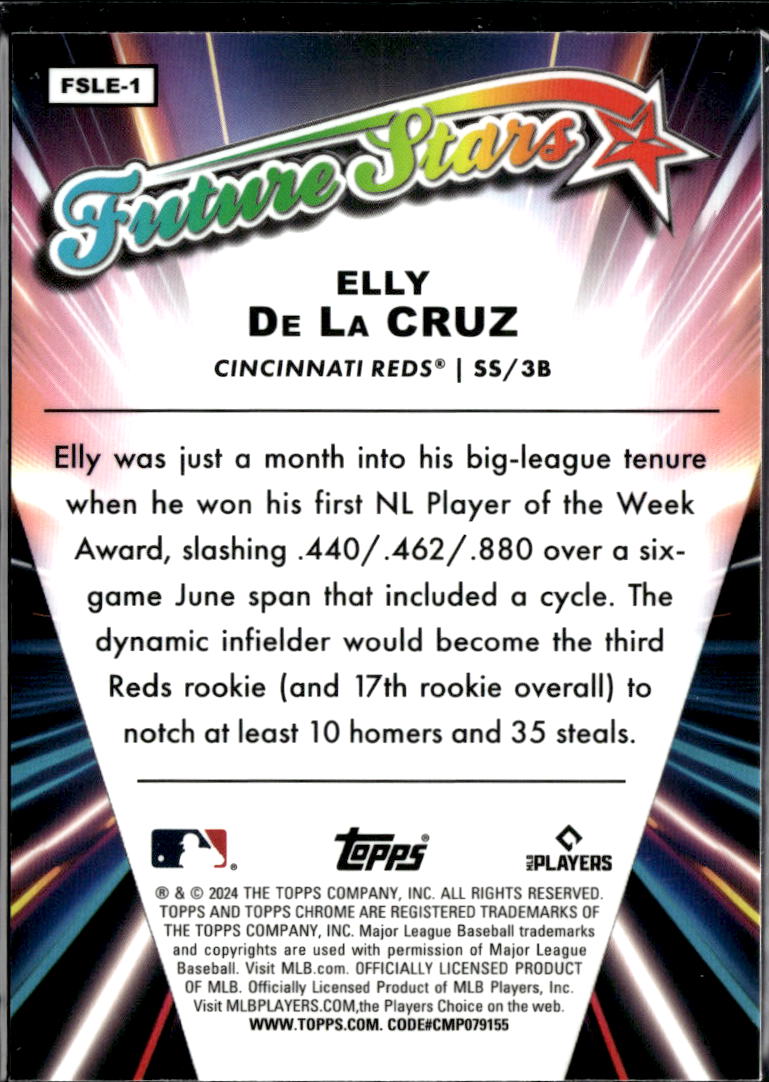 Elly De La Cruz 2024 Topps Chrome Future Stars Logofractor Rookie RC Reds