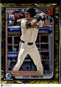 James Tibbs III 2024 Bowman Chrome 1st Yellow Lunar Glow Refractor 14/75 Giants