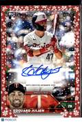Edouard Julien 2023 Topps Holiday RC Auto Autograph 17/25 Minnesota Twins