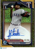 Emiliano Teodo 2024 Bowman Chrome 1st Auto Autograph GOLD 40/50 Texas Rangers