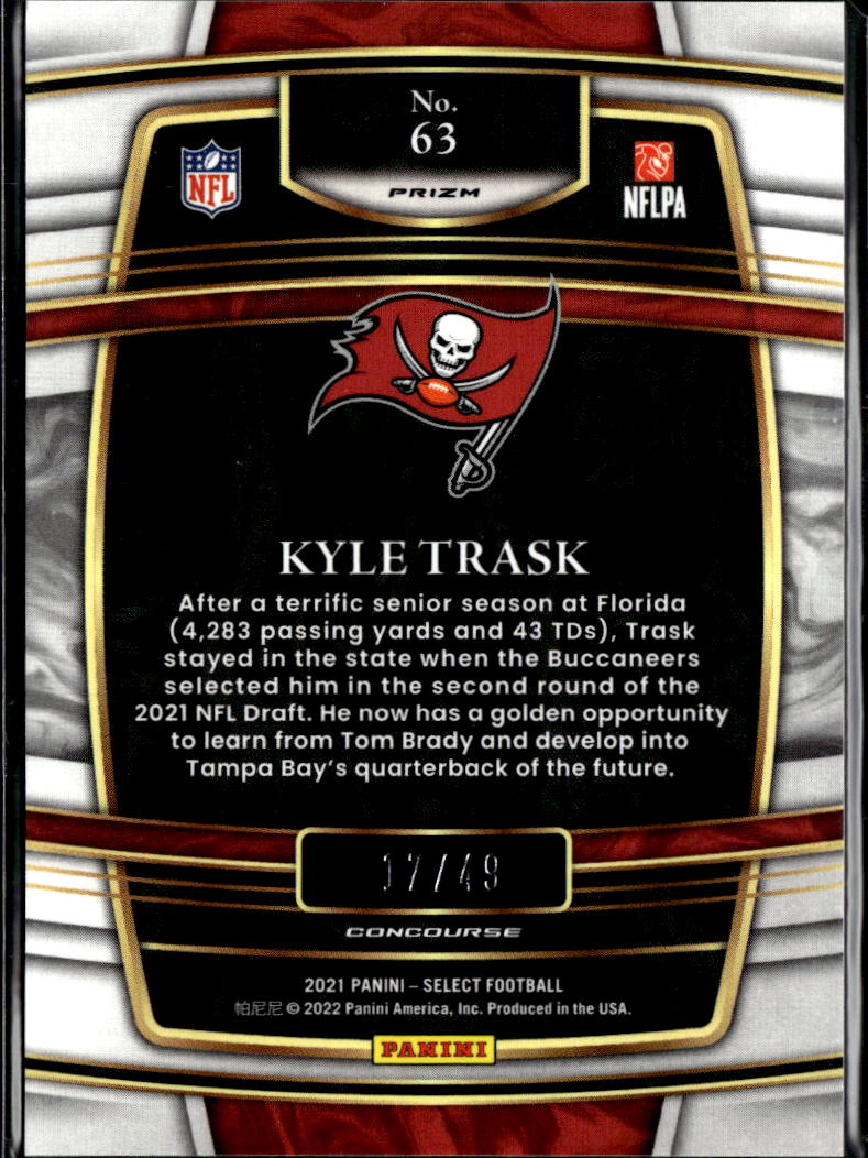Kyle Trask 2021 Select Orange Prizm Rookie RC 17/49 Tampa Bay Buccaneers