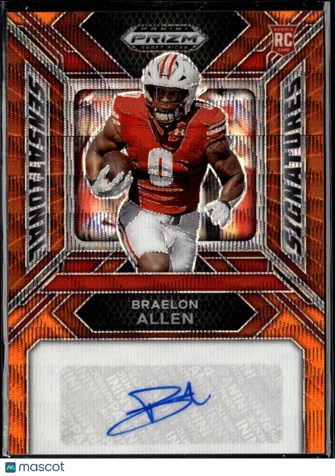 Braelon Allen 2024 Prizm Draft Auto Autograph RC 36/75 Wisconsin Badgers
