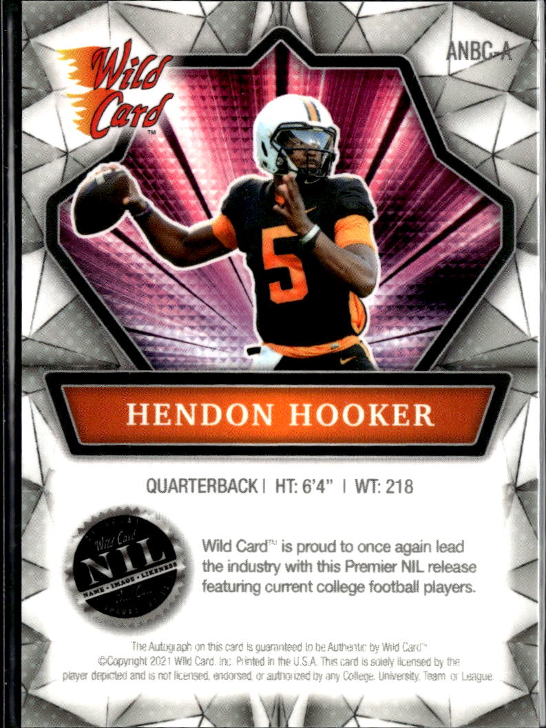 Hendon Hooker 2021 Wild Card Alumination Auto Autograph RC Tennessee Volunteers