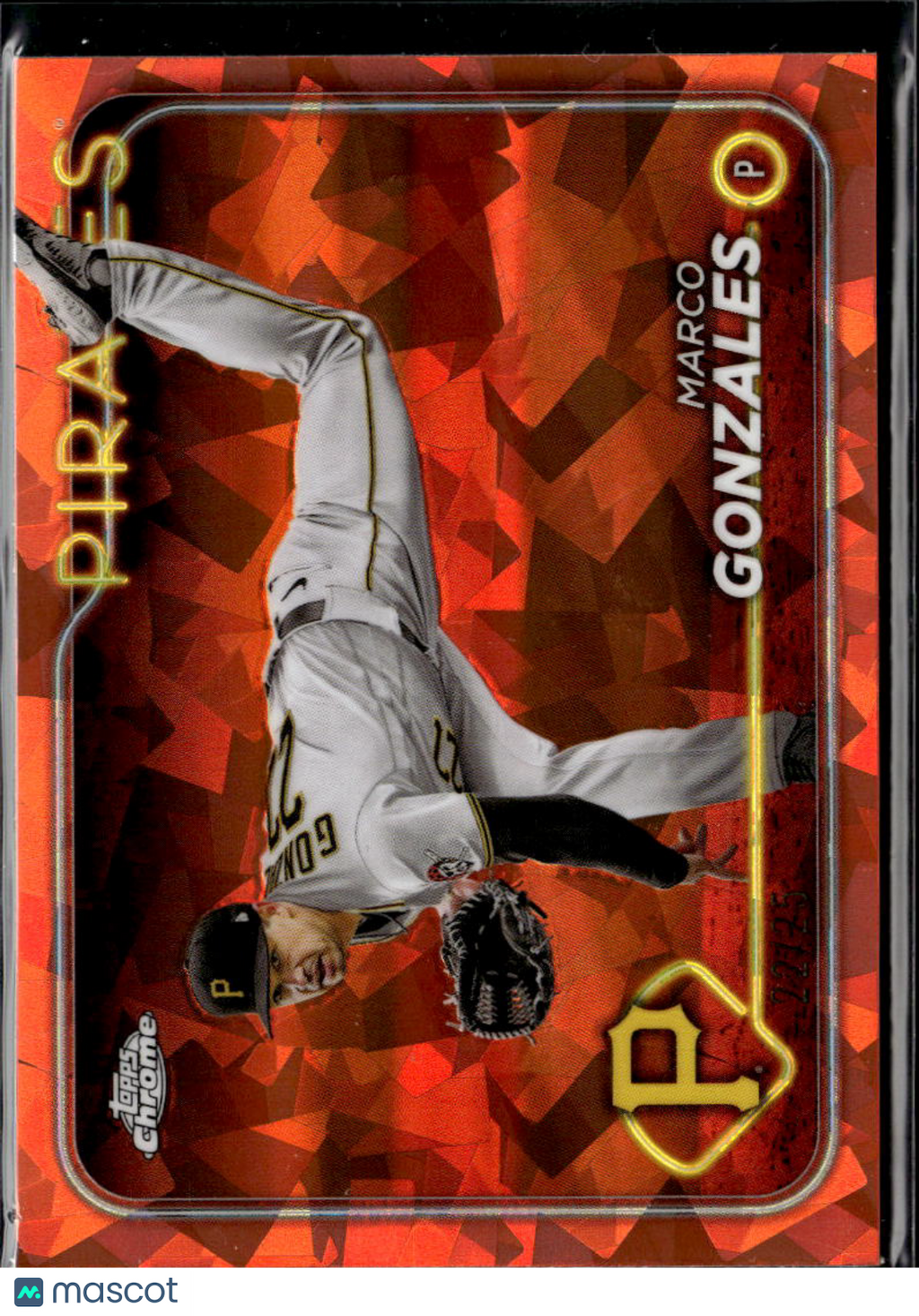 Marco Gonzales 2024 Topps Chrome Sapphire Orange Refractor 22/25 Pirates