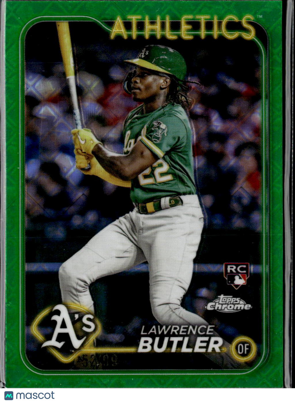 Lawrence Butler 2024 Topps Chrome RC Green RayWave Oakland Athletics