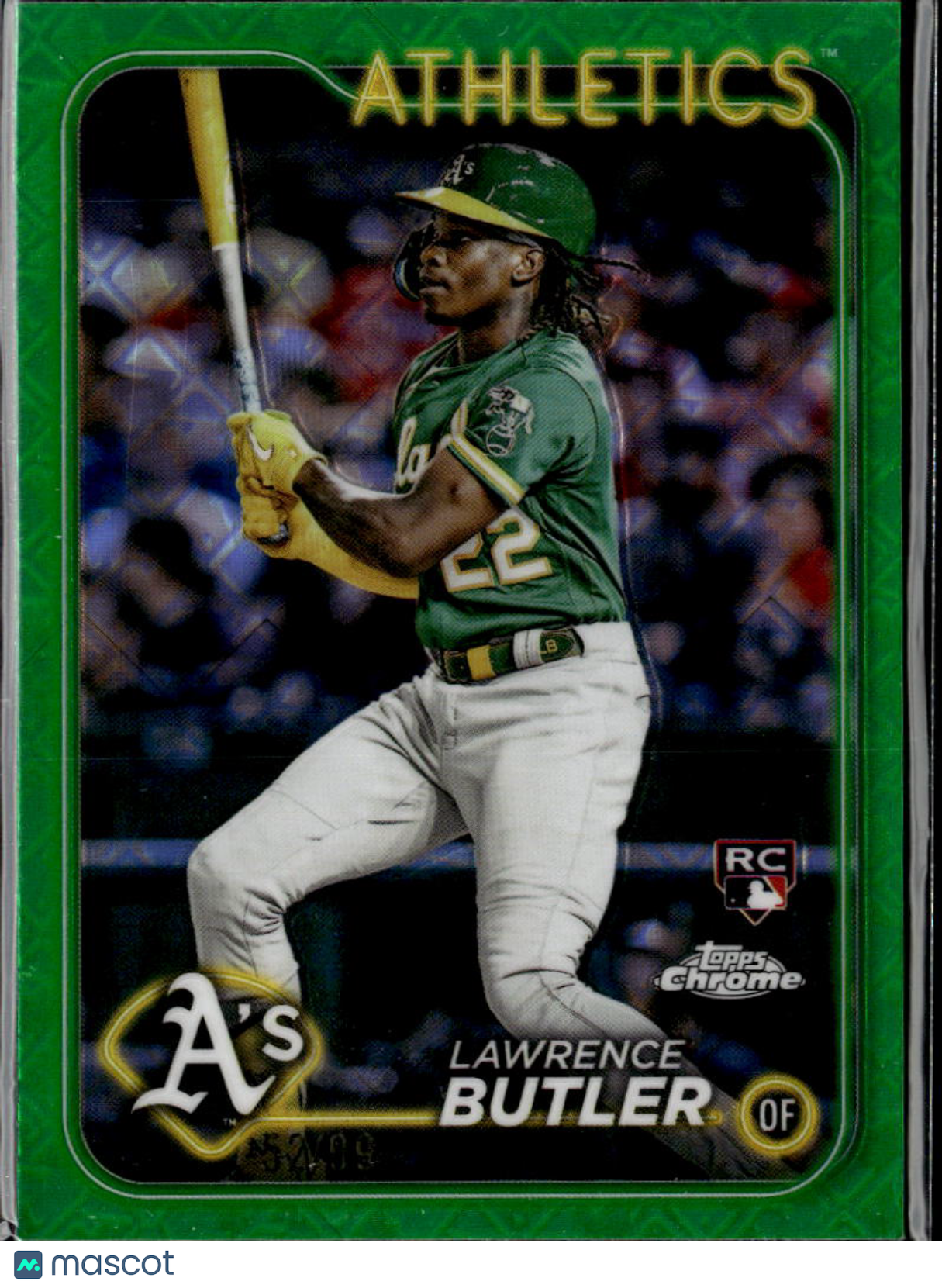 Lawrence Butler 2024 Topps Chrome RC Green RayWave Oakland Athletics