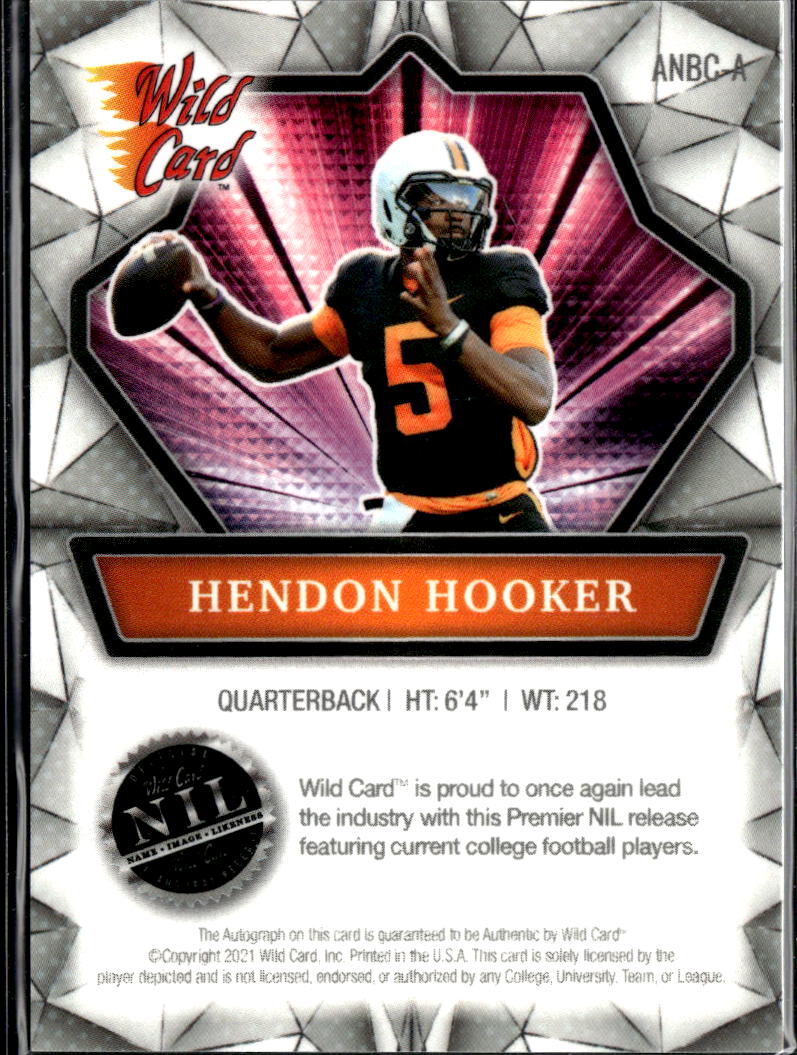 Hendon Hooker 2021 Wild Card Alumination Auto Autograph RC Tennessee Volunteers