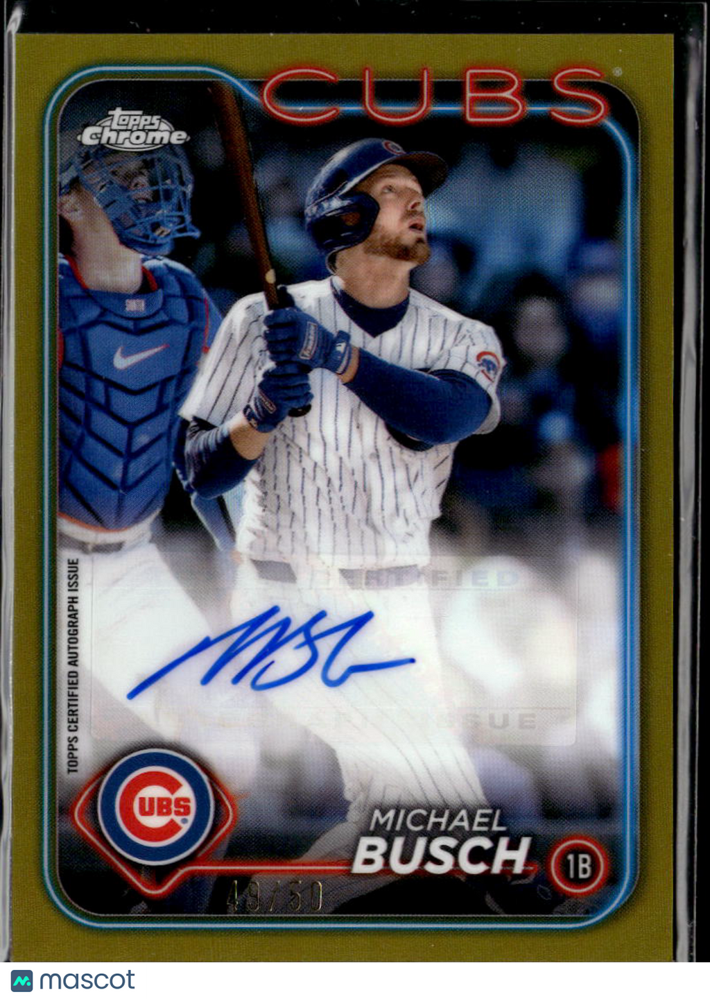 Michael Busch 2024 Topps Chrome Auto Autograph GOLD 49/50 Chicago Cubs