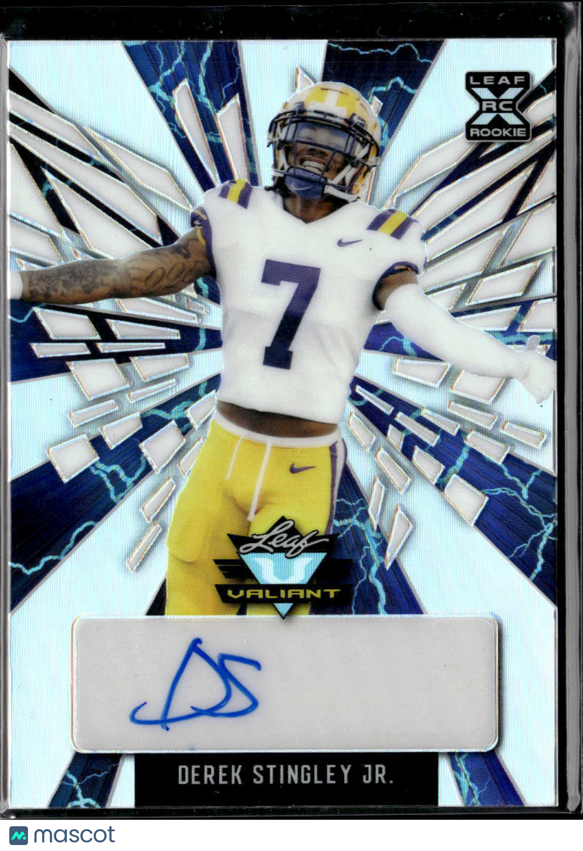 Derek Stingley Jr. 2022 Leaf Valiant Auto Autograph RC 4/4 LSU Tigers Texans