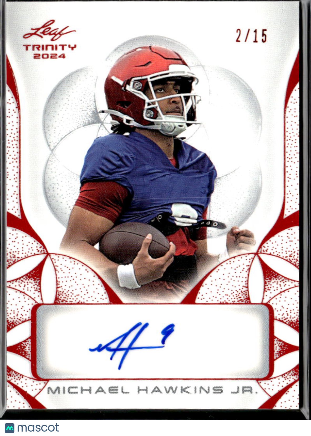 Michael Hawkins Jr. 2024 Leaf Trinity Auto Autograph RC Sooners 2/15