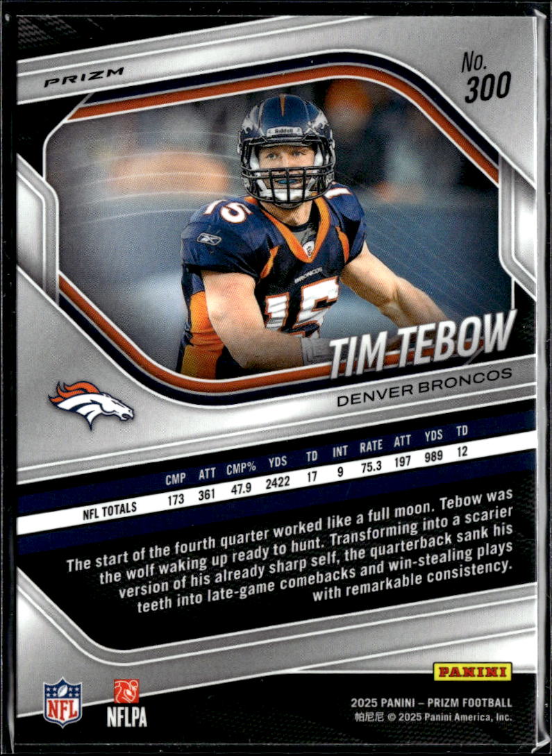 Tim Tebow 2025 Panini Prizm Denver Broncos