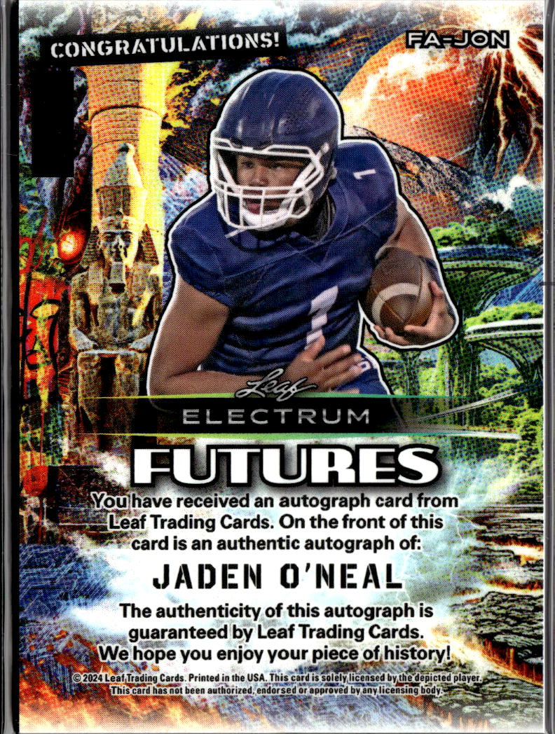 Jaden O'Neal 2024 Leaf Electrum Futures Auto