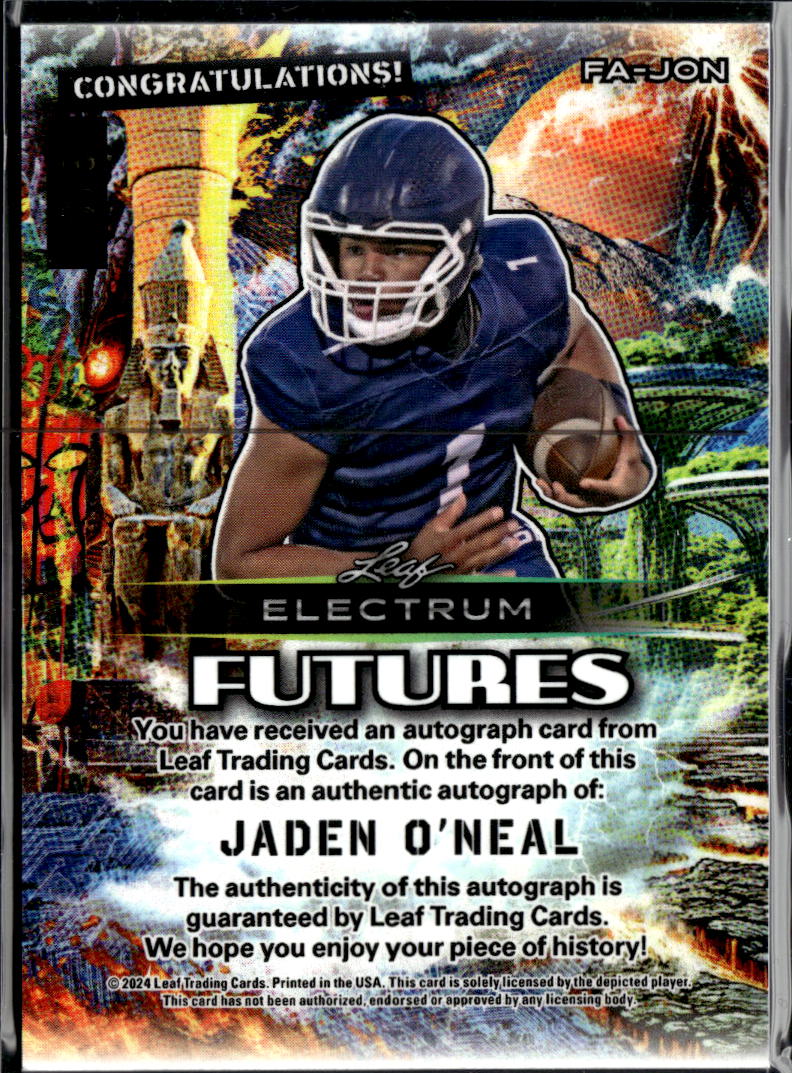 Jaden O'Neal 2024 Leaf Electrum Futures Auto Autograph RC Sooners 7/8