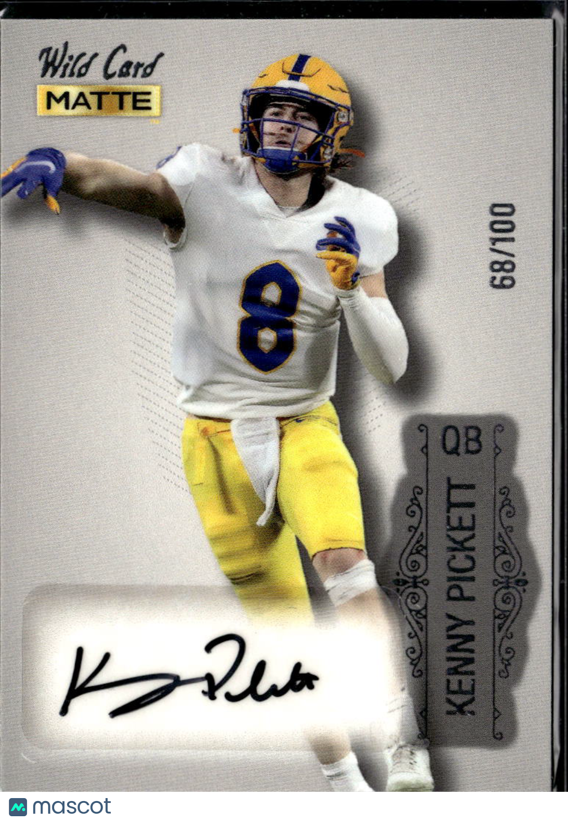 Kenny Pickett 2022 Wild Card Matte Auto Autograph RC 68/100 Pittsburgh Panthers