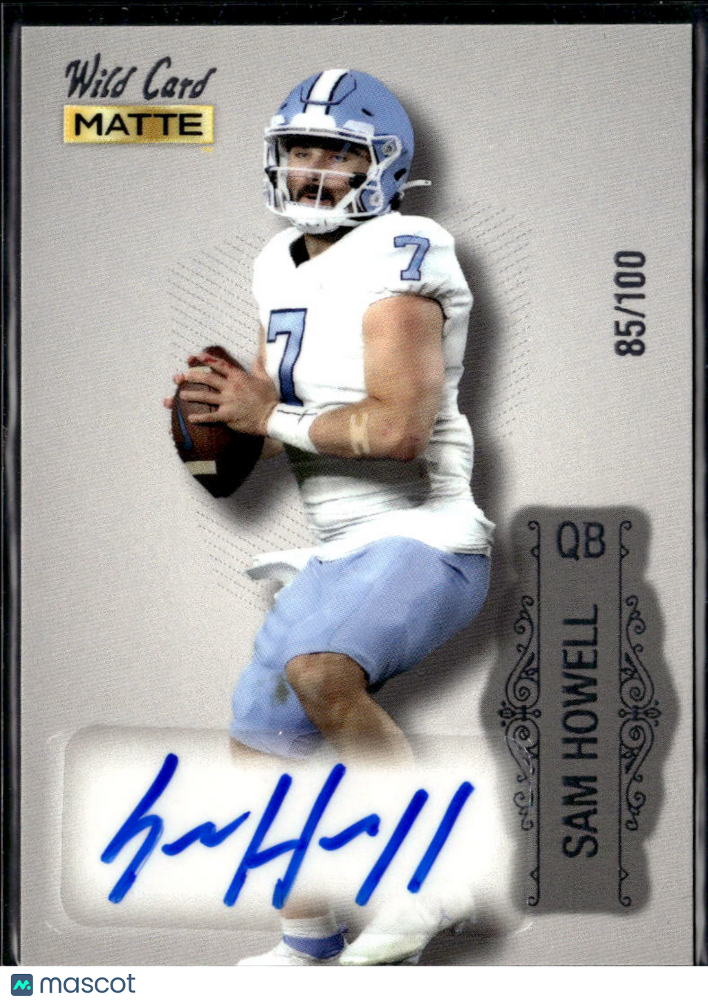 Sam Howell 2022 Wild Card Matte Auto Autograph 85/100 North Carolina