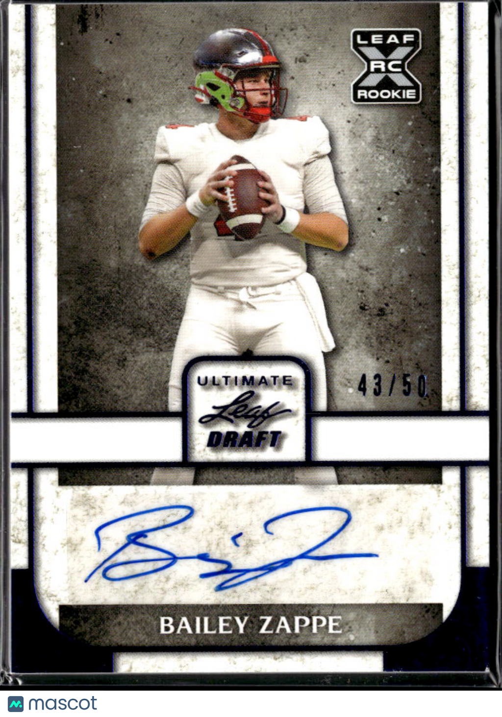 Bailey Zappe 2022 Leaf Ultimate Draft Auto Autograph RC 48/50 Western Kentucky