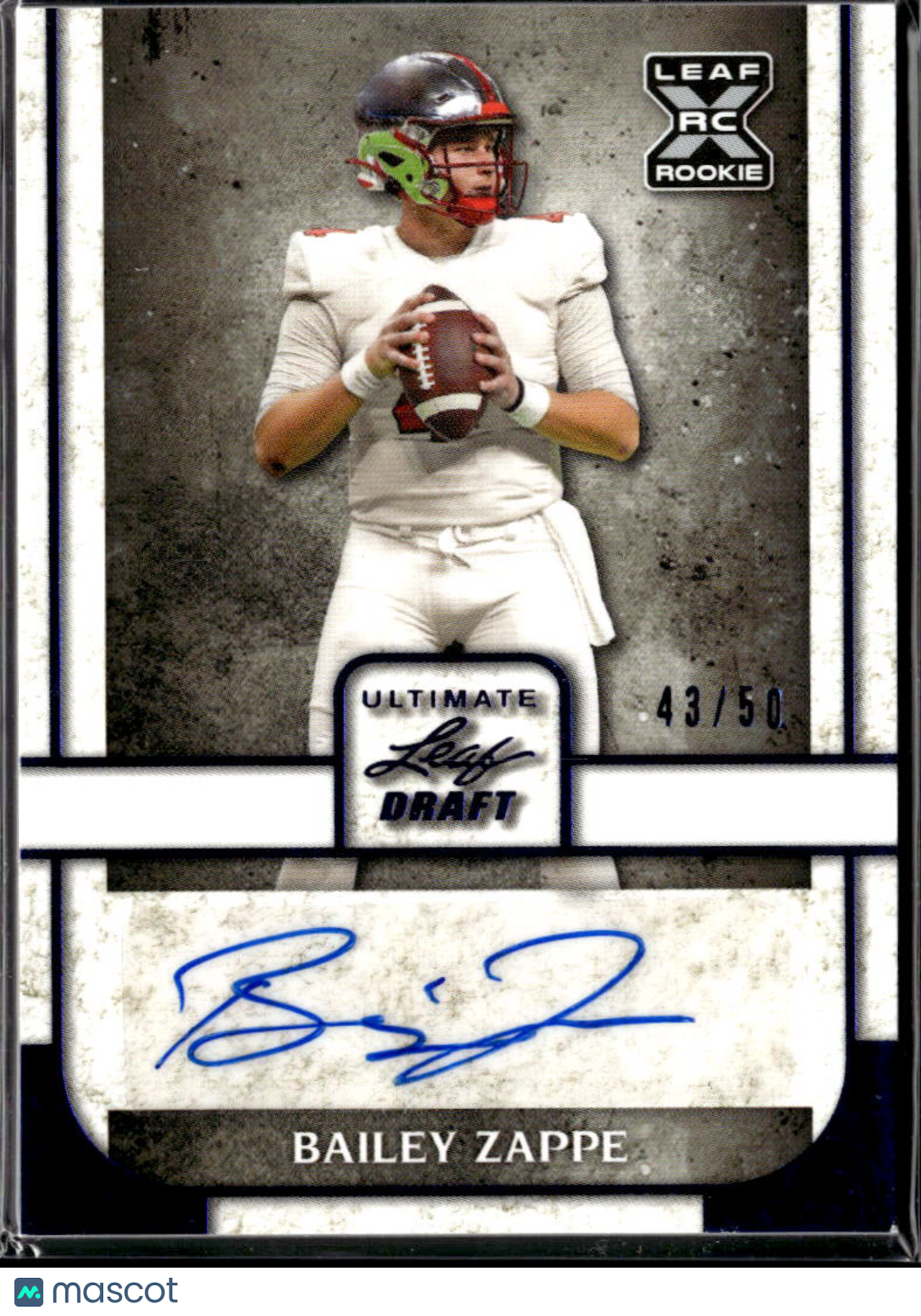 Bailey Zappe 2022 Leaf Ultimate Draft Auto Autograph RC 48/50 Western Kentucky