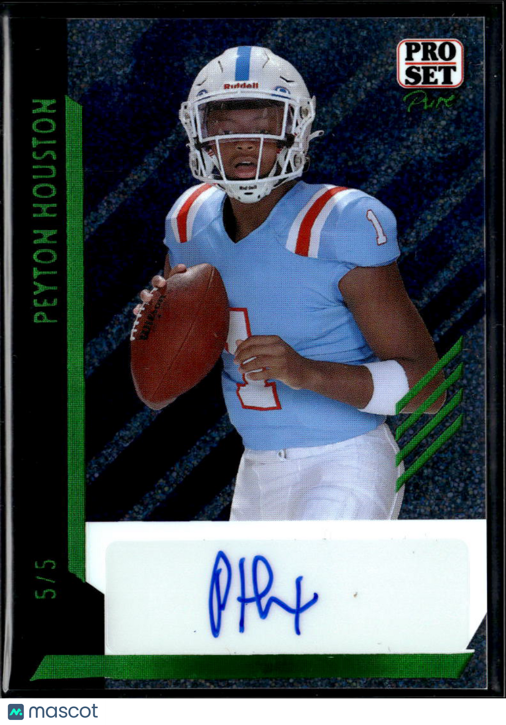 Peyton Houston 2024 Leaf Pro Set Pure Auto Autograph RC 5/5 Evangel