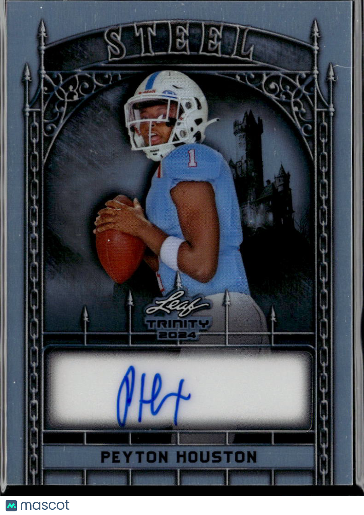 Peyton Houston 2024 Leaf Trinity Steel Auto Autograph RC 11/15 Evangel