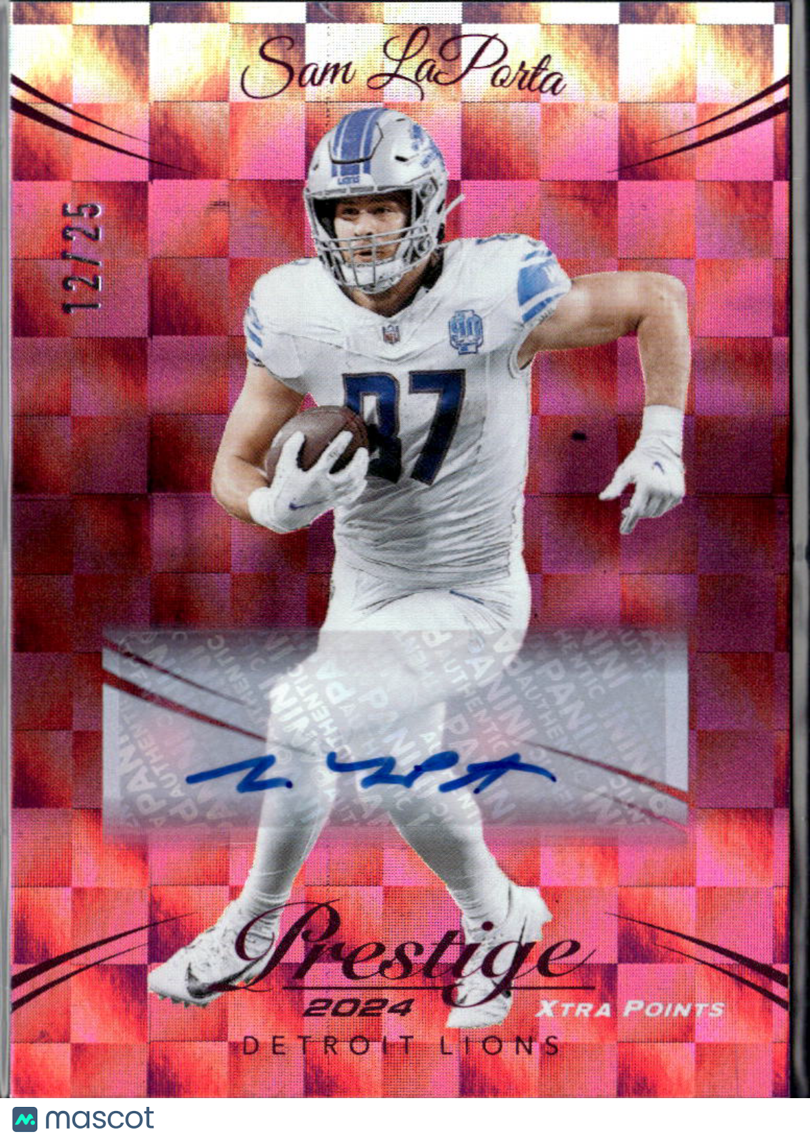 Sam LaPorta 2024 Prestige Auto Autograph Pink 12/25 Detroit Lions