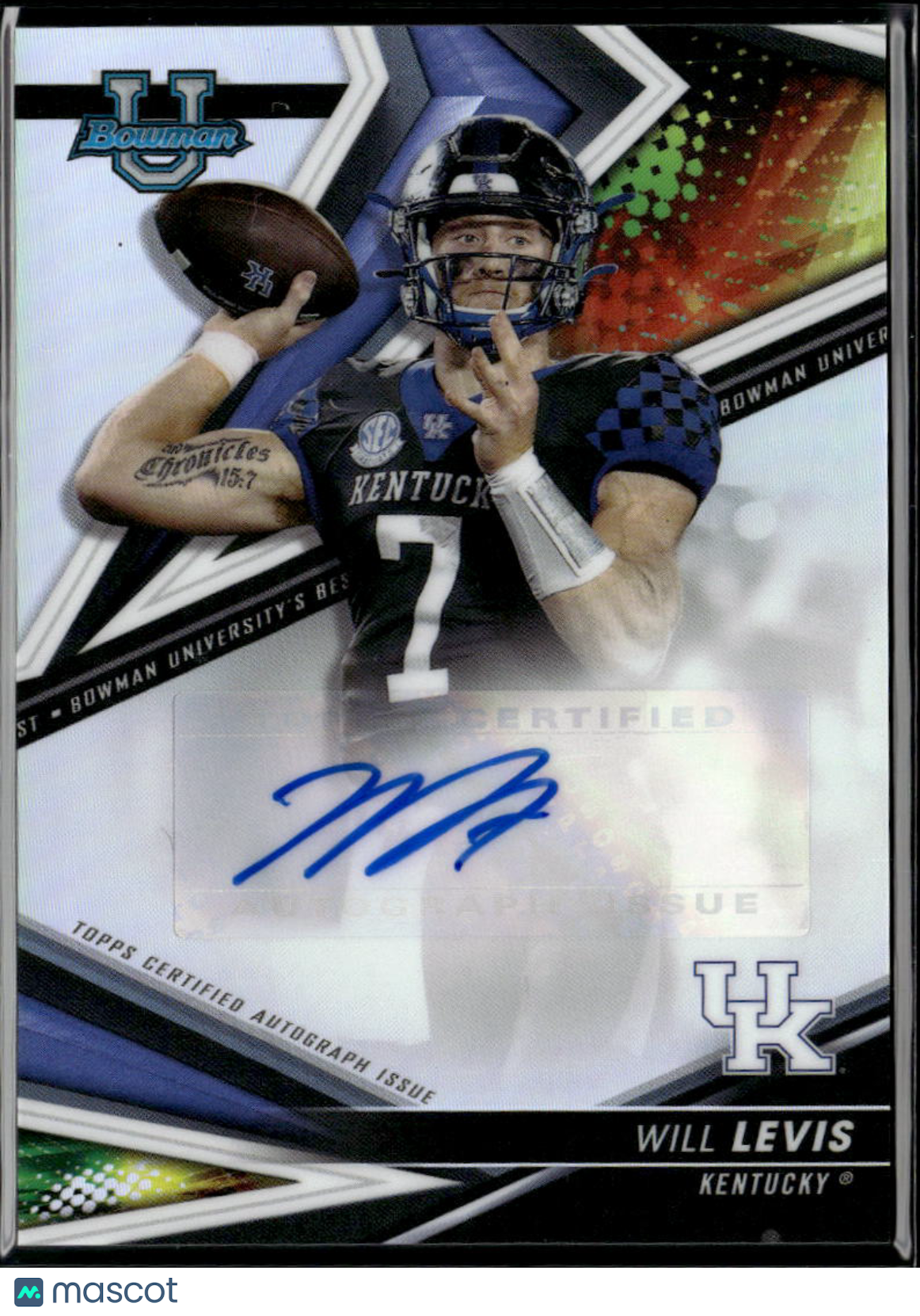 Will Levis 2022 Bowman's Best Auto Autograph Rookie RC Kentucky Titans