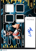 Will Shipley 2024 Football Auto Autograph Patch RC JERSEY NUMBER 39/299 Eagles