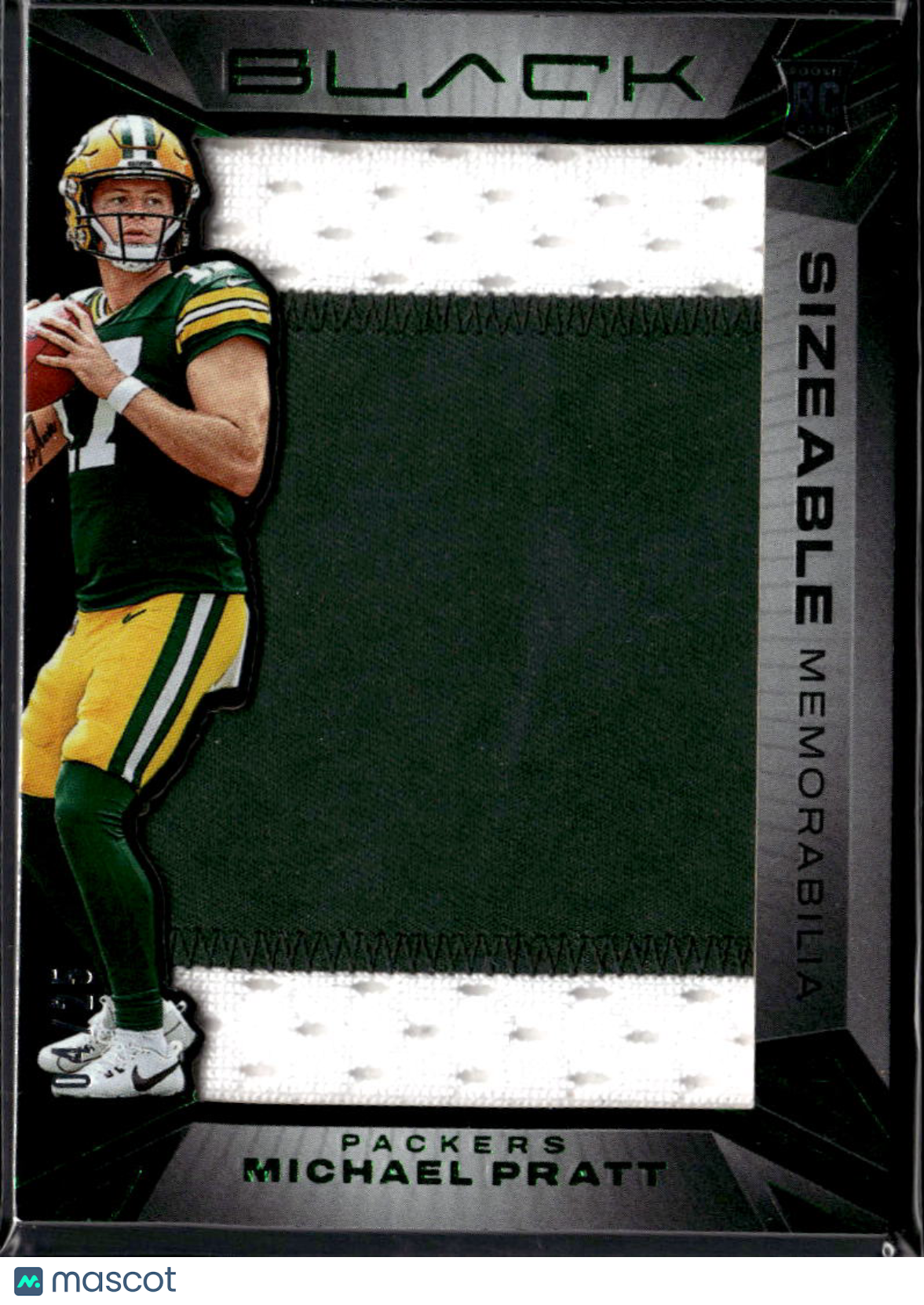 Michael Pratt 2024 Black Jumbo Jersey Patch RC Rookie 4/25 Green Bay Packers
