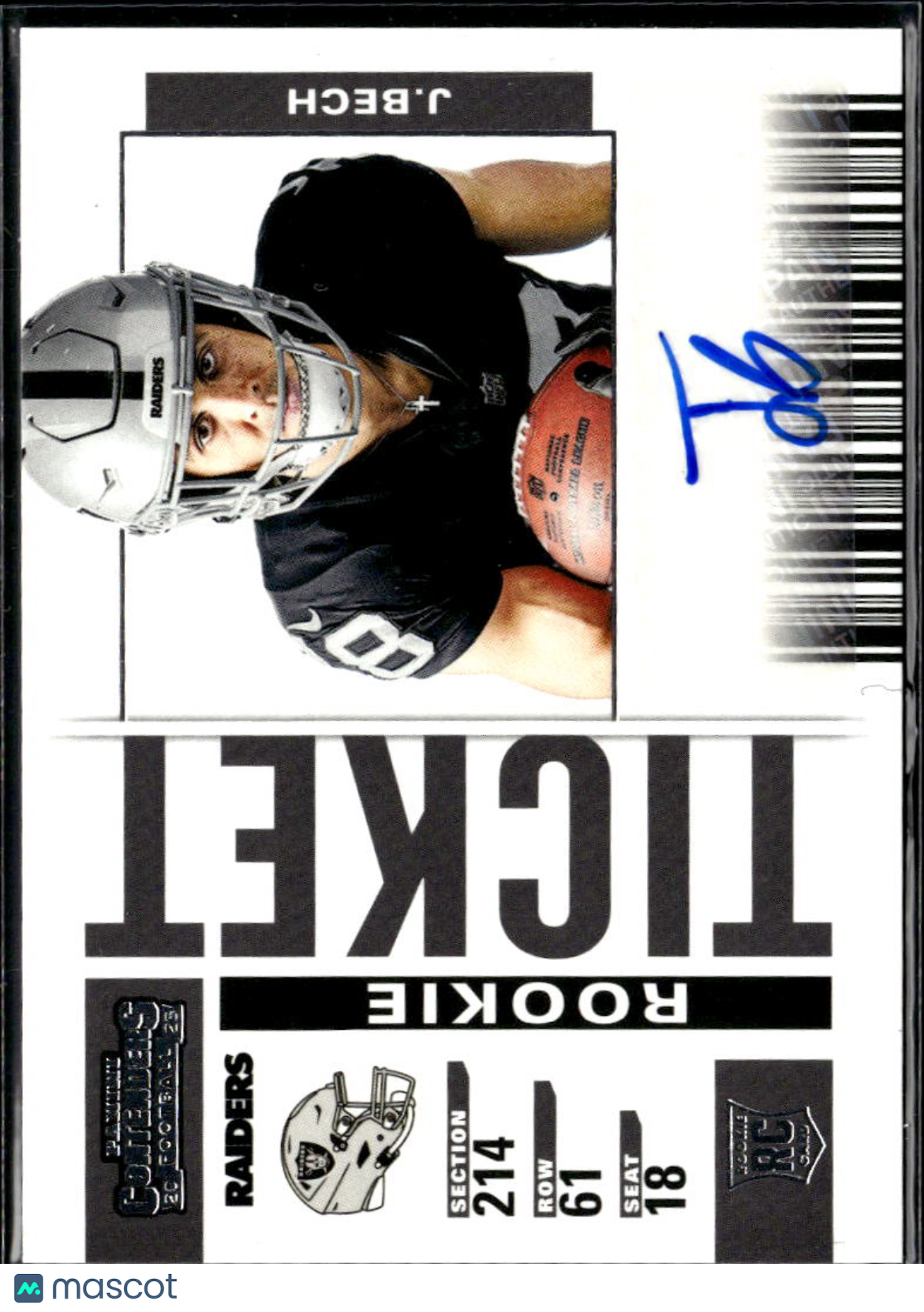 Jack Bech 2025 Contenders Auto Autograph RC Rookie Las Vegas Raiders