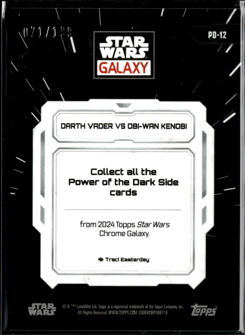 Darth Vader Vs Obi-Wan Kenobi Topps Star Wars Chrome Galaxy 71/199