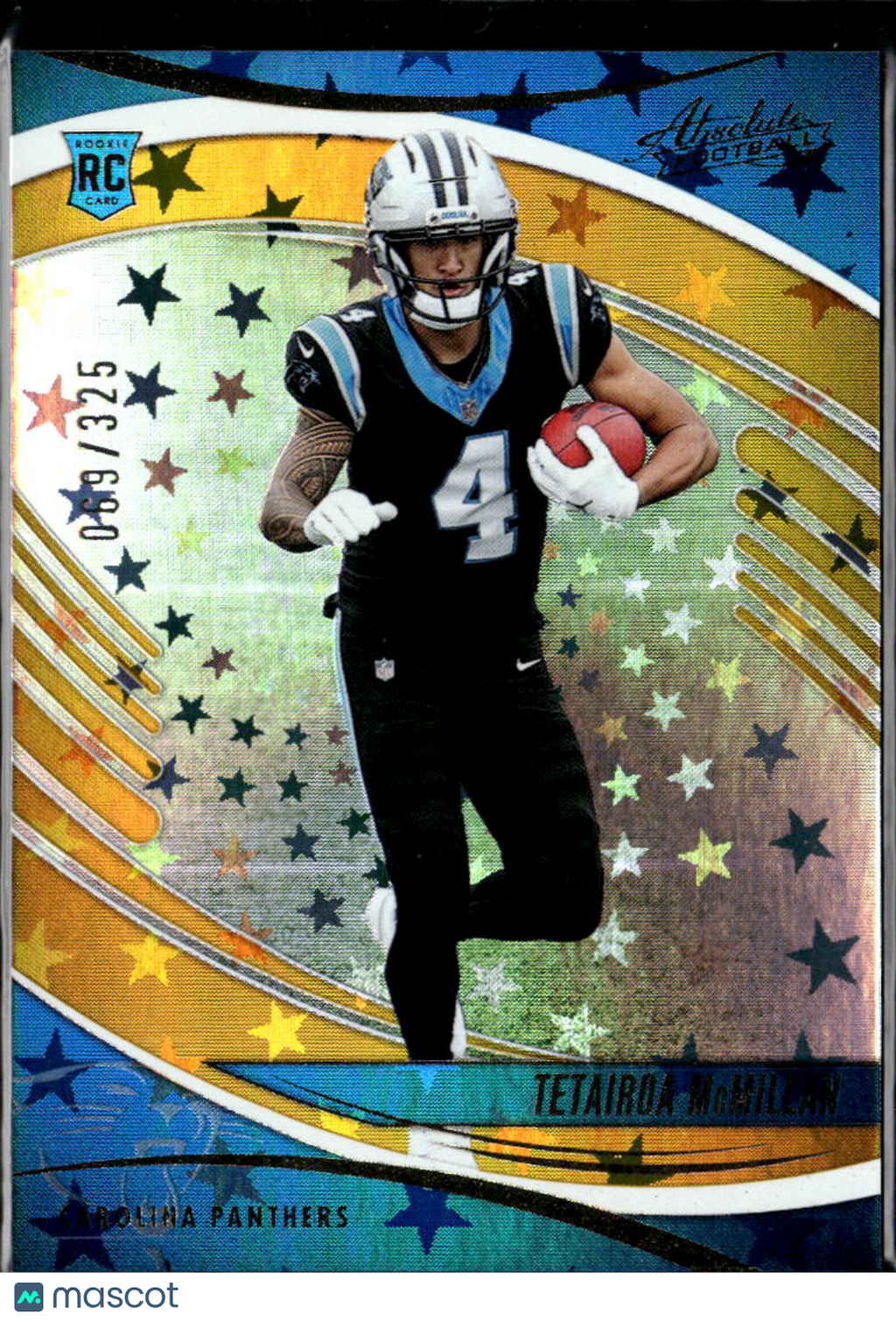 Tetairoa McMillan 2025 Absolute Gold Star Rookie RC 69/325 Carolina Panthers