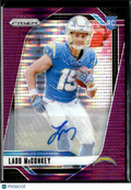 Ladd McConkey 2024 Prizm Auto Autograph Purple Pulsar RC Los Angeles Chargers