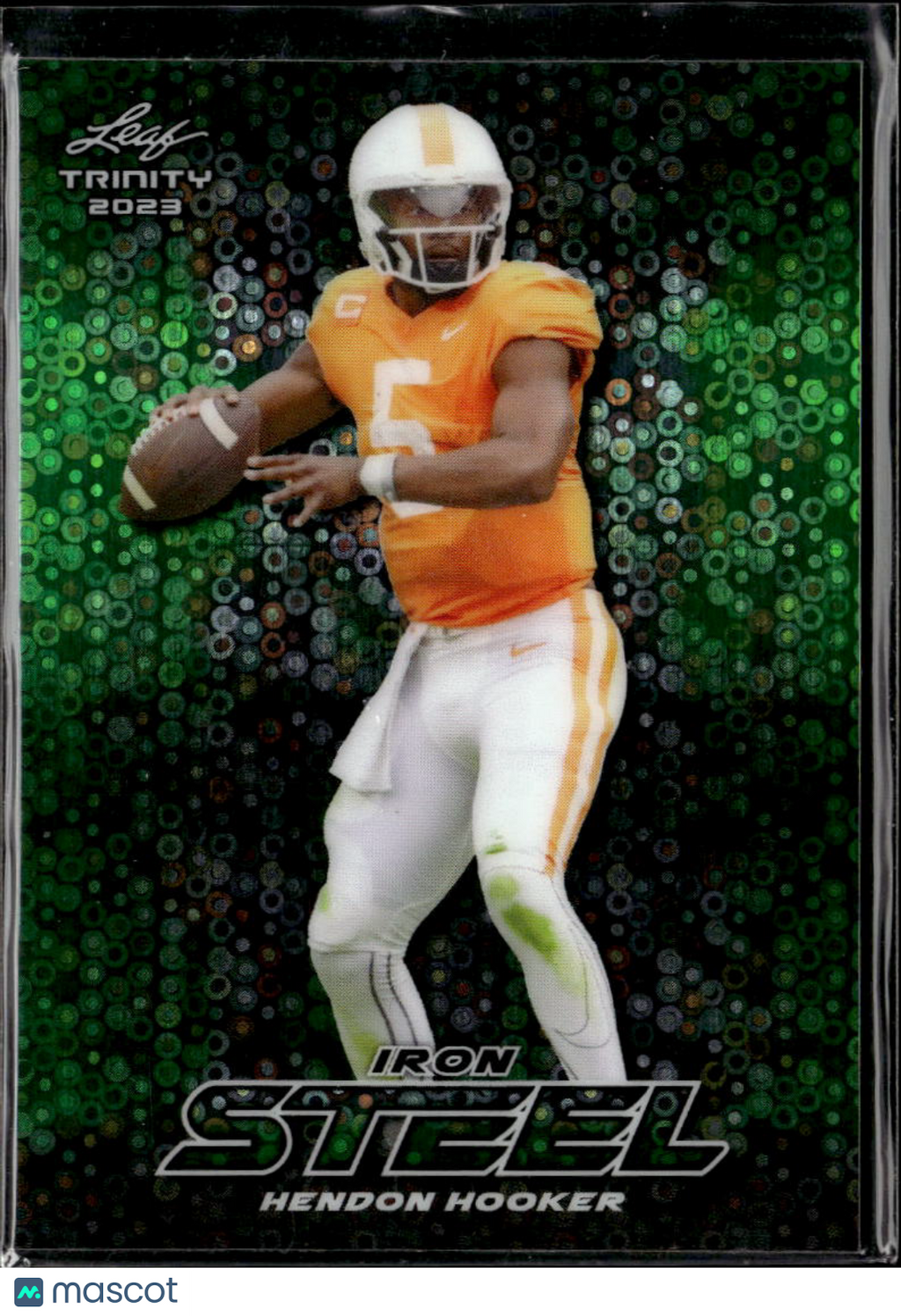 Hendon Hooker 2023 Leaf Trinity Iron Steel Green RC 4/5 Tennessee Volunteers