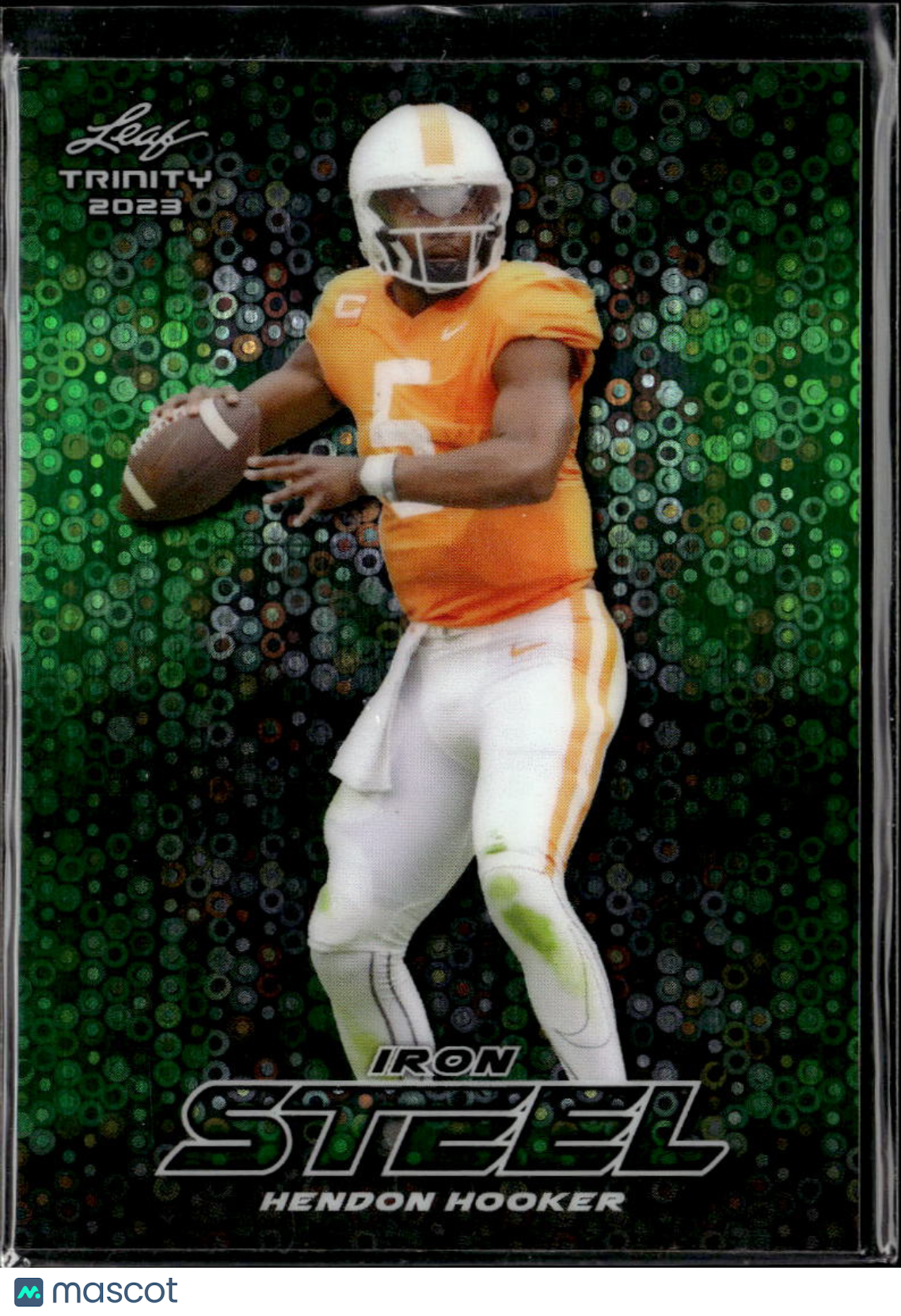 Hendon Hooker 2023 Leaf Trinity Iron Steel Green RC 4/5 Tennessee Volunteers