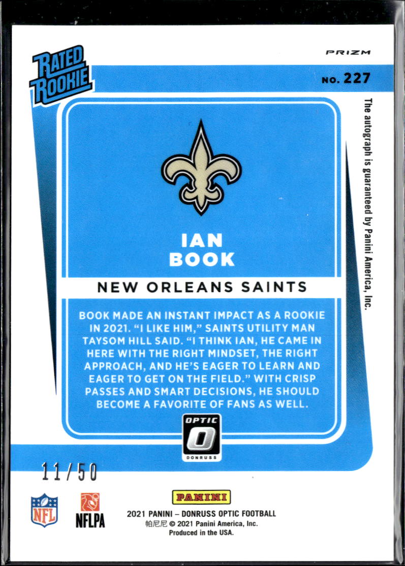 Ian Book 2021 Optic Auto Autograph RC Pink 11/50 New Orleans Saints