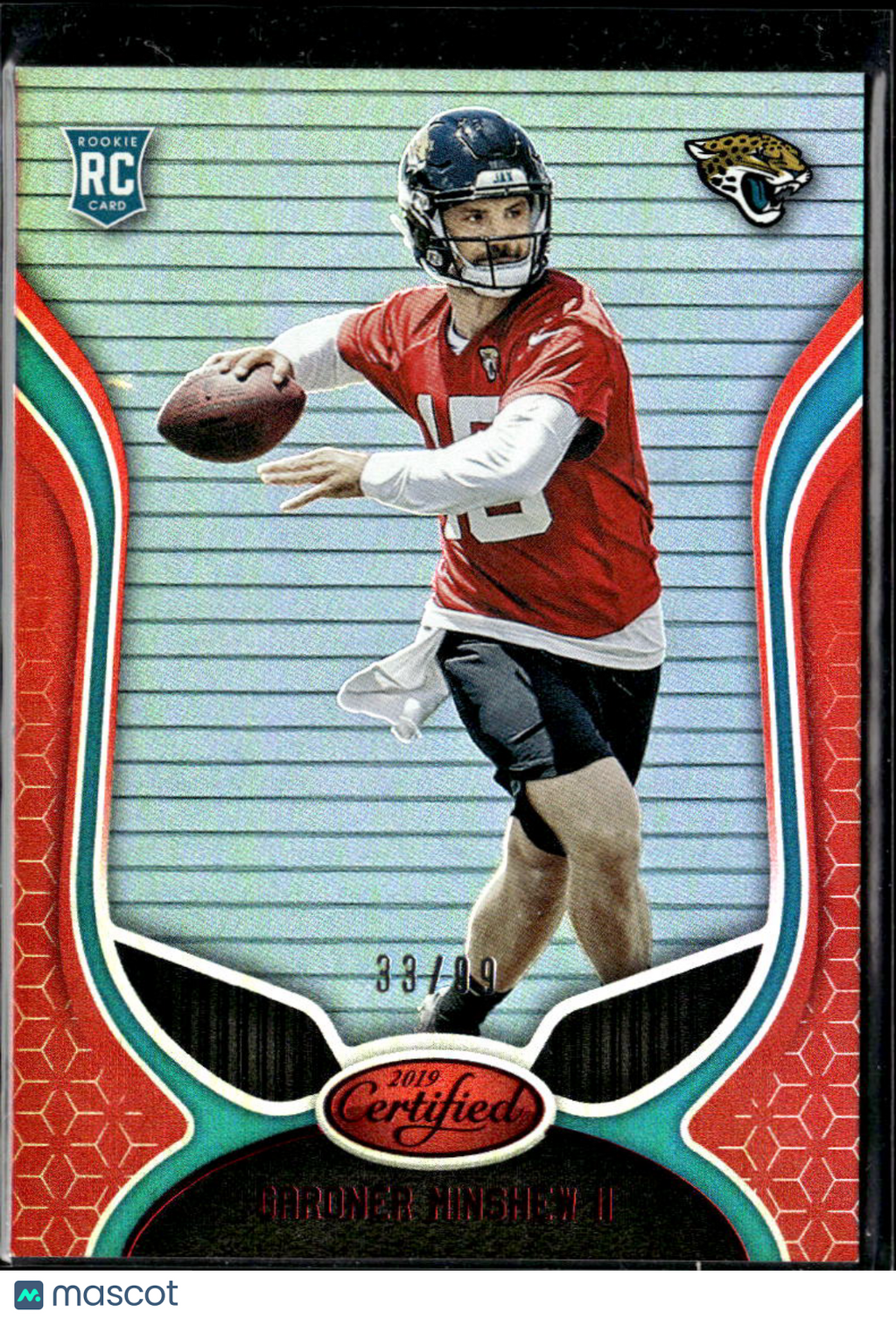 Gardner Minshew II 2019 Certified Red Rookie RC 33/99 Jacksonville Jaguars