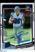 Luke Schoonmaker 2023 Optic Rated Rookie Auto Autograph 153/199 Dallas Cowboys