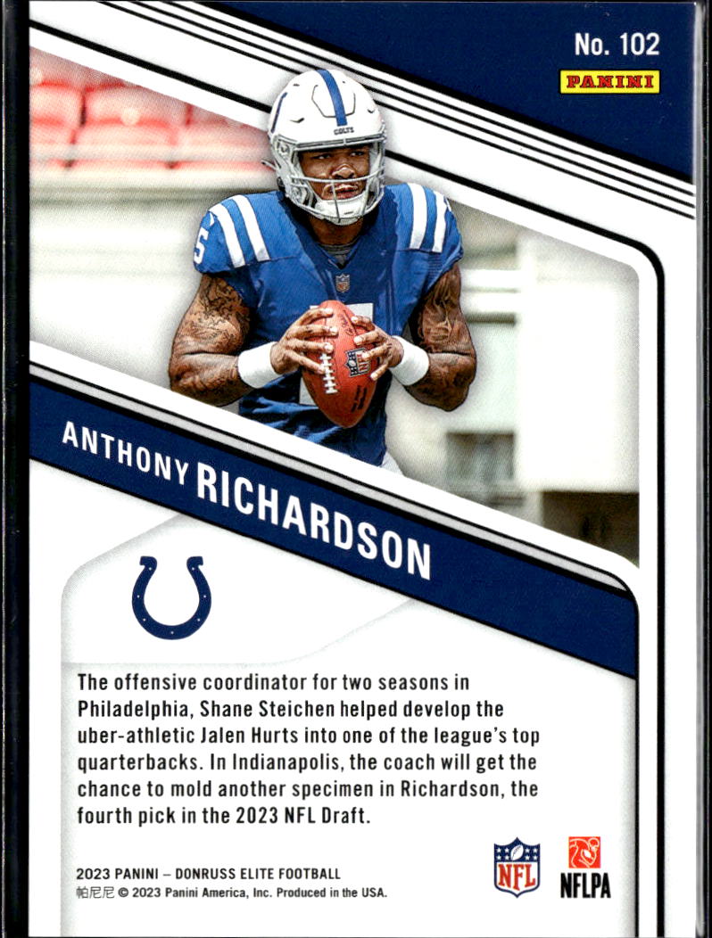 Anthony Richardson 2023 Elite Status RC Blue 306/625 Indianapolis Colts