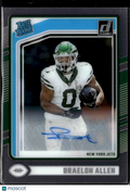 Braelon Allen 2025 Clearly Donruss Rated Rookie Auto Autograph New York Jets