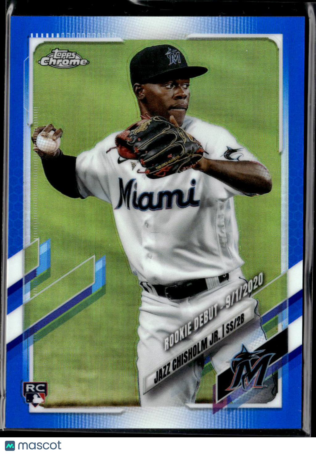 Jazz Chisholm Jr. 2021 Topps Chrome RC Blue Refractor /199 Miami Marlins