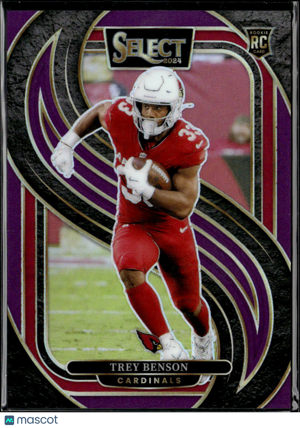Trey Benson 2025 Select Purple Prizm Rookie RC 66/75 Arizona Cardinals