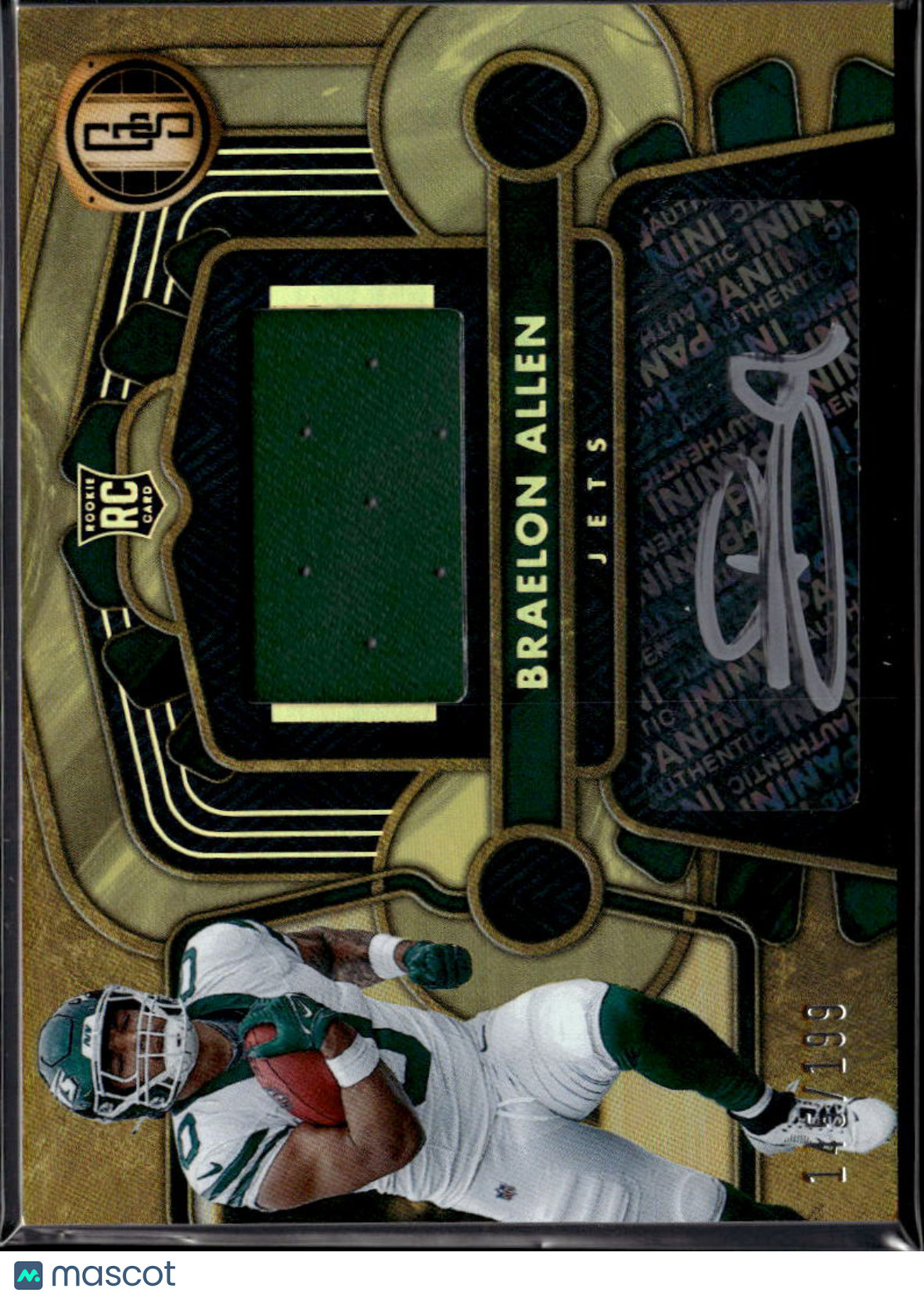 Braelon Allen 2024 Gold Standard Auto Autograph Patch RC /199 New York Jets