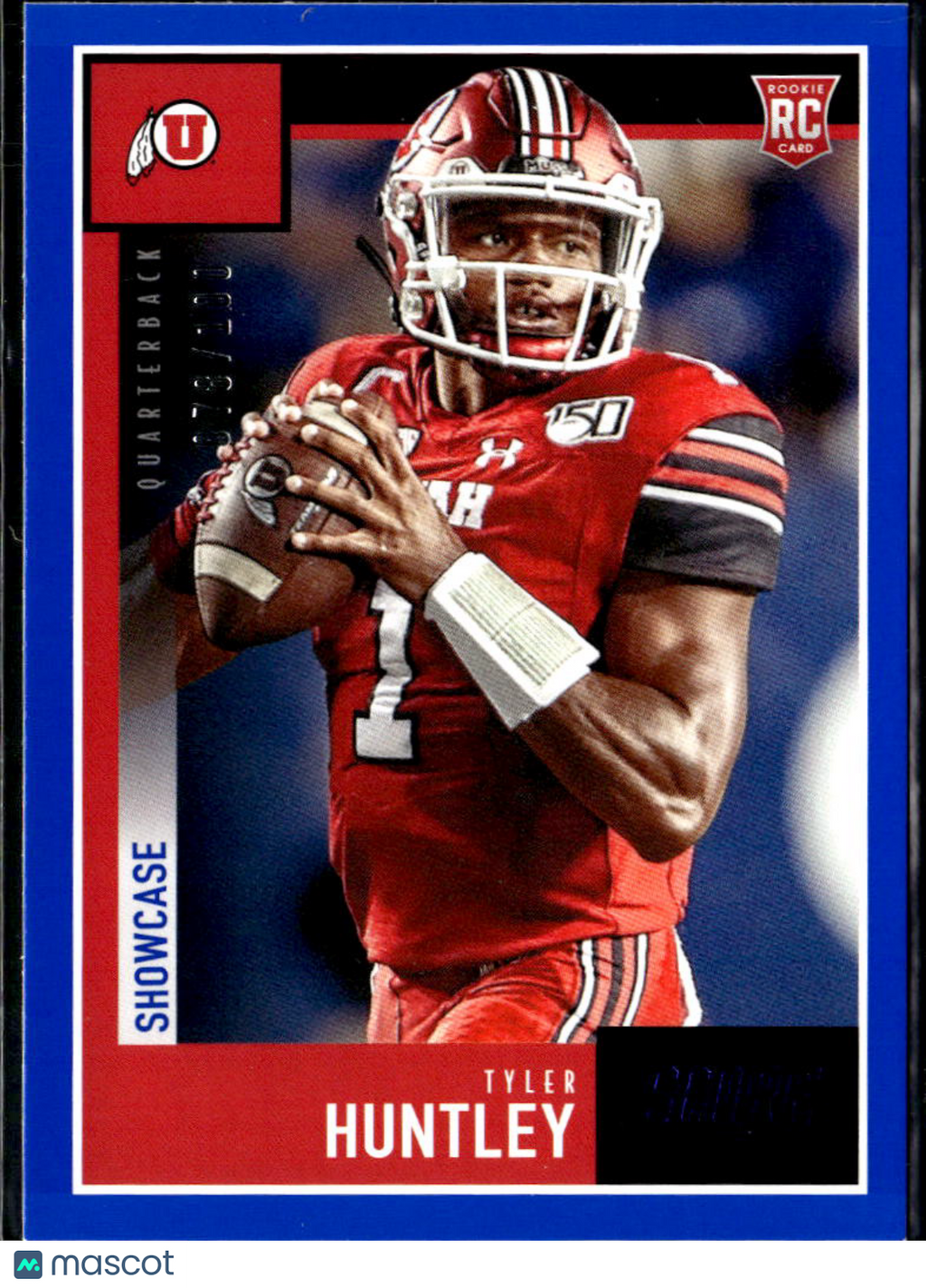 Tyler Huntley 2020 Score Showcase Blue Rookie RC 78/100 Utah Utes