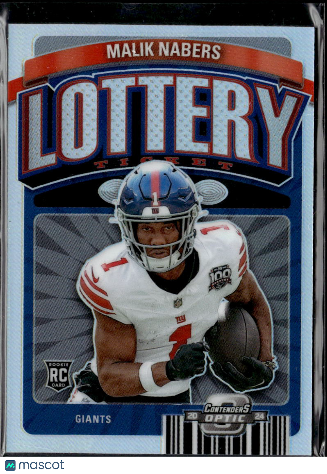 Malik Nabers 2024 Contenders Optic Lottery Ticket RC Rookie New York Giants